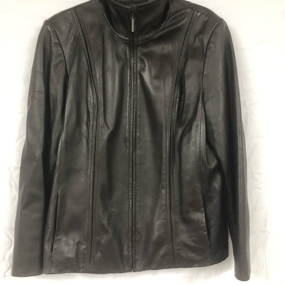 Preston & York brown leather jacket